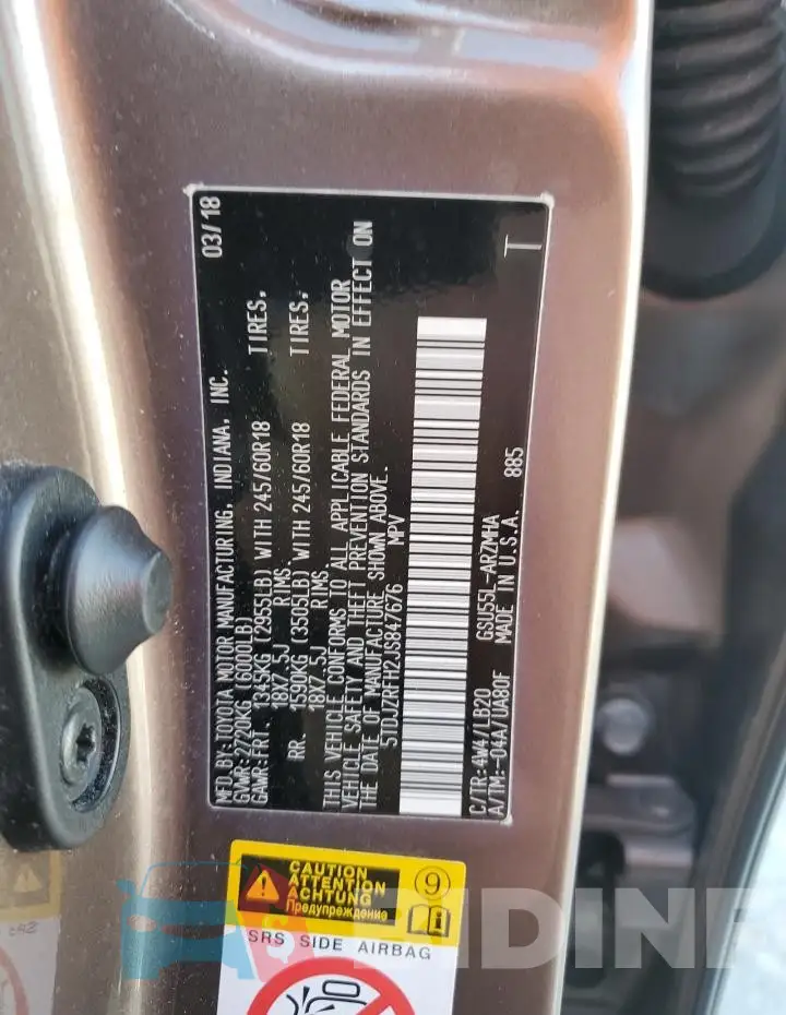 5TDJZRFH2JS847676 Photo# 12