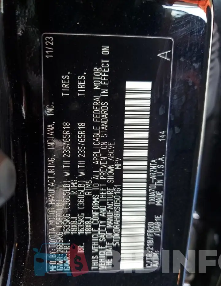 5TDKDRAH8RS050161 Photo# 13