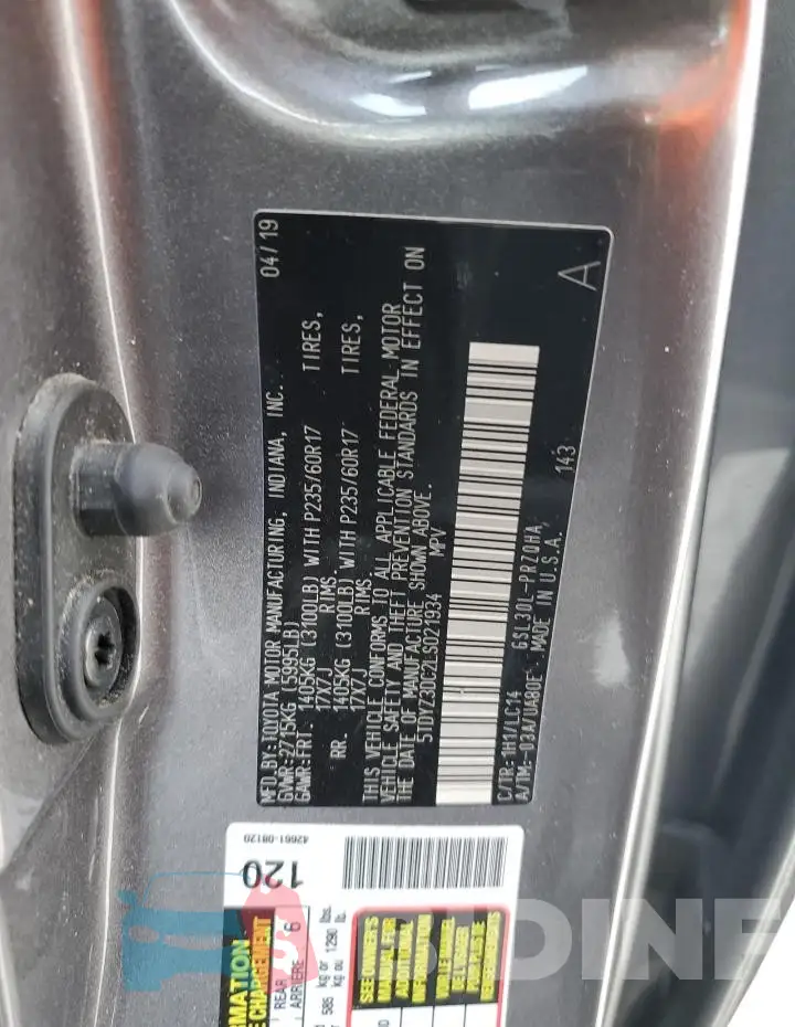 5TDYZ3DC2LS021934 Photo# 13