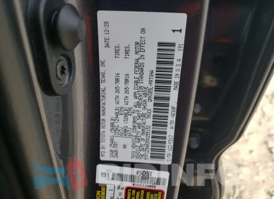 5TFCZ5AN3MX255152 Photo# 12