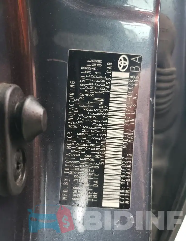 5YFBURHE3GP402967 Photo# 12