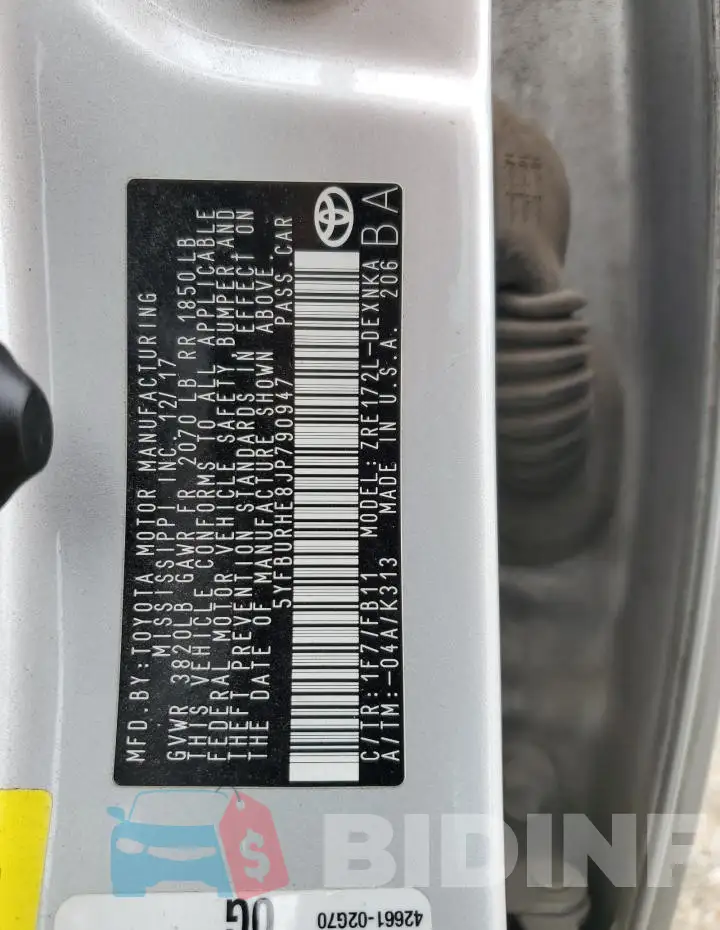 5YFBURHE8JP790947 Photo# 12