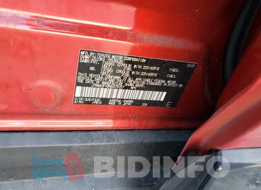 JTMAB3FV8ND079257 Photo# 13