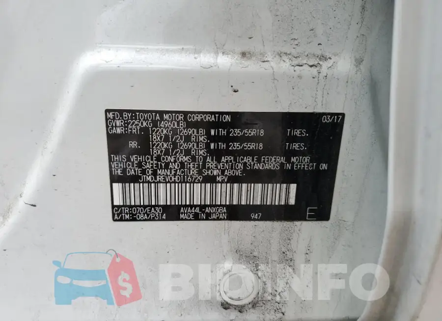 JTMDJREV0HD116729 Photo# 12