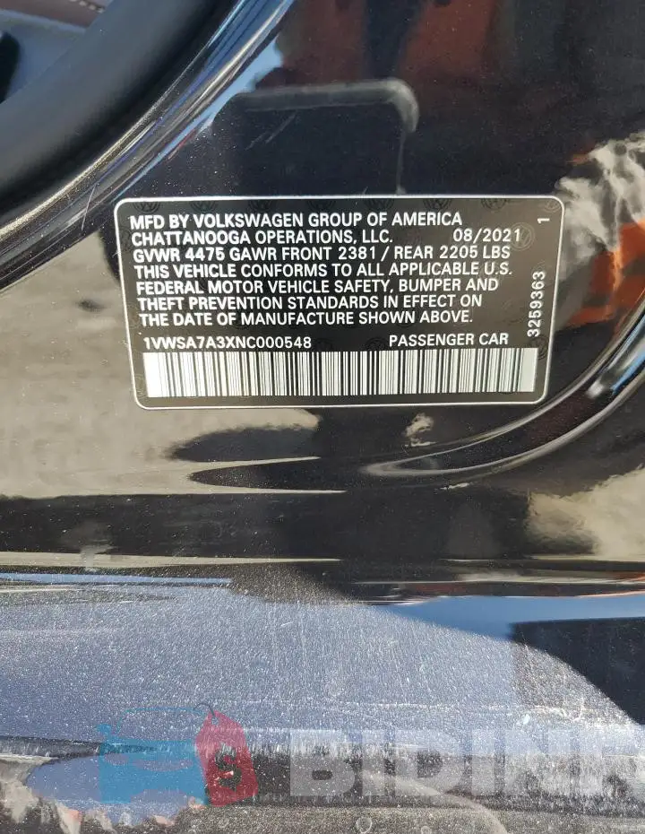 1VWSA7A3XNC000548 Photo# 12