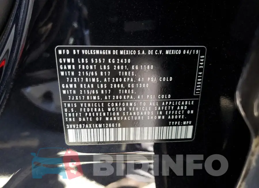 3VV2B7AX1KM126618 Photo# 14