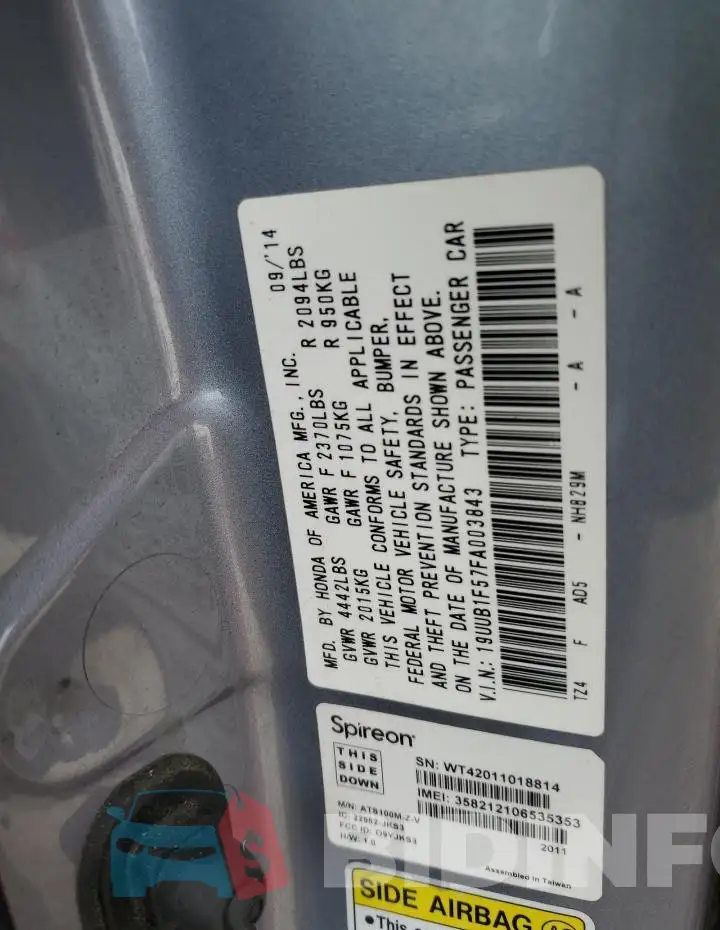 19UUB1F57FA003843 Photo# 13
