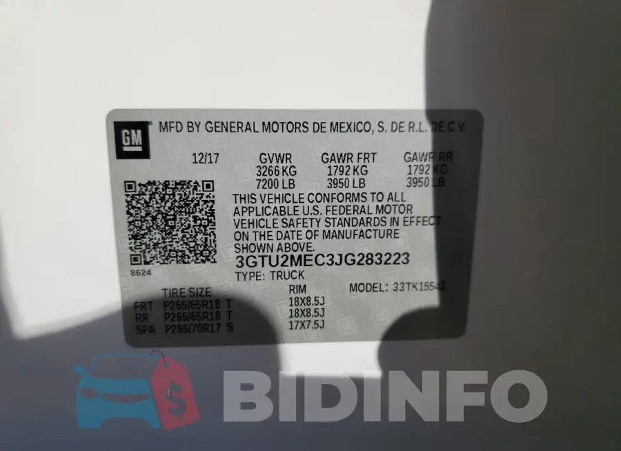 3GTU2MEC3JG283223 Photo# 12