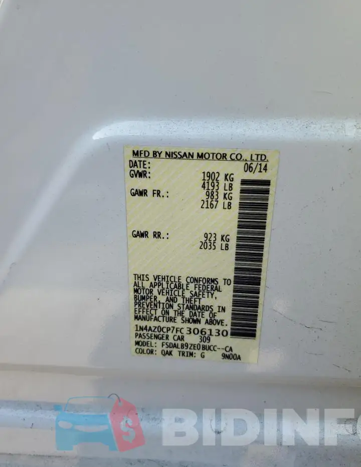 1N4AZ0CP7FC306130 Photo# 13