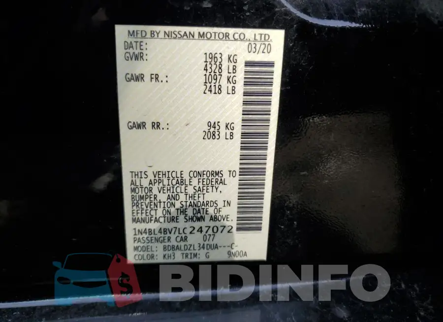 1N4BL4BV7LC247072 Photo# 12