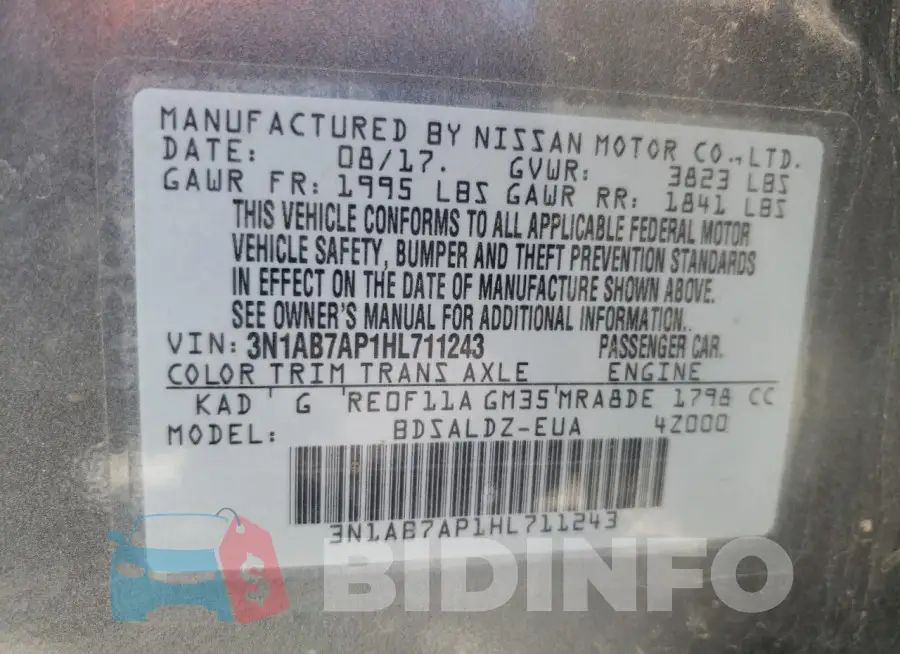 3N1AB7AP1HL711243 Photo# 12