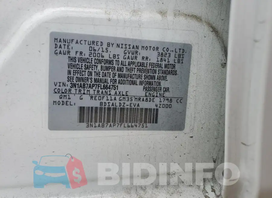 3N1AB7AP7FL664751 Photo# 12