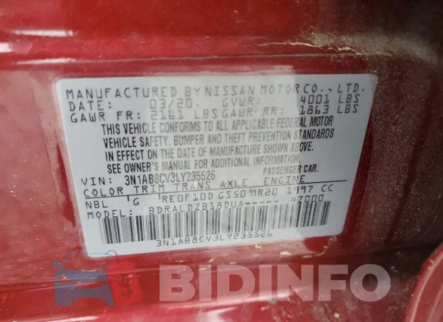 3N1AB8CV3LY235526 Photo# 12