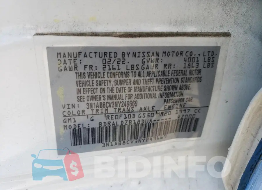 3N1AB8CV3NY249669 Photo# 12