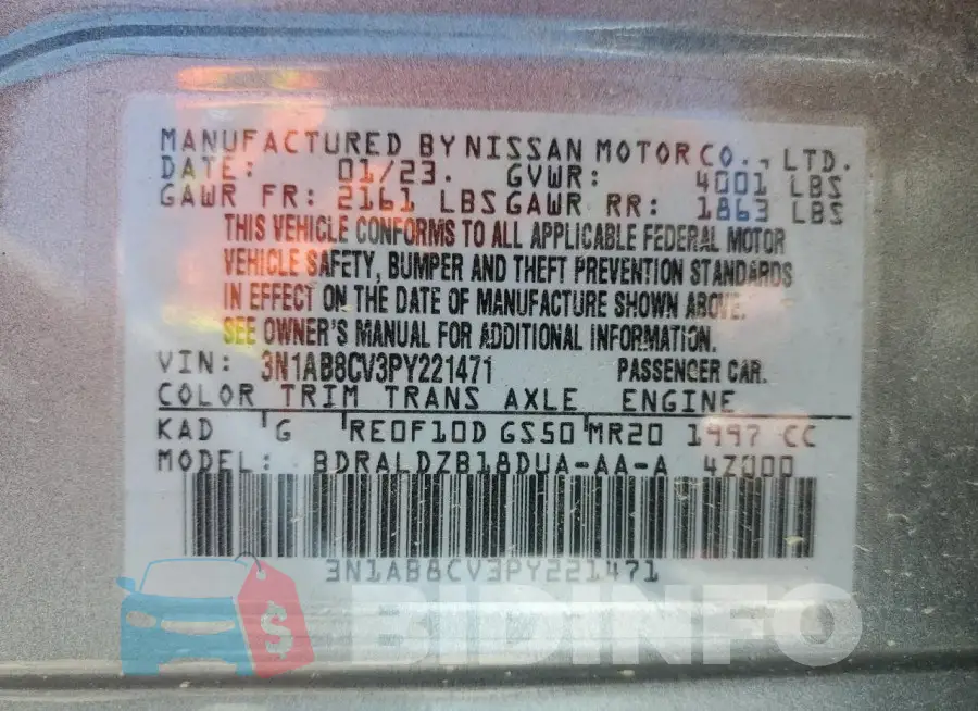 3N1AB8CV3PY221471 Photo# 12