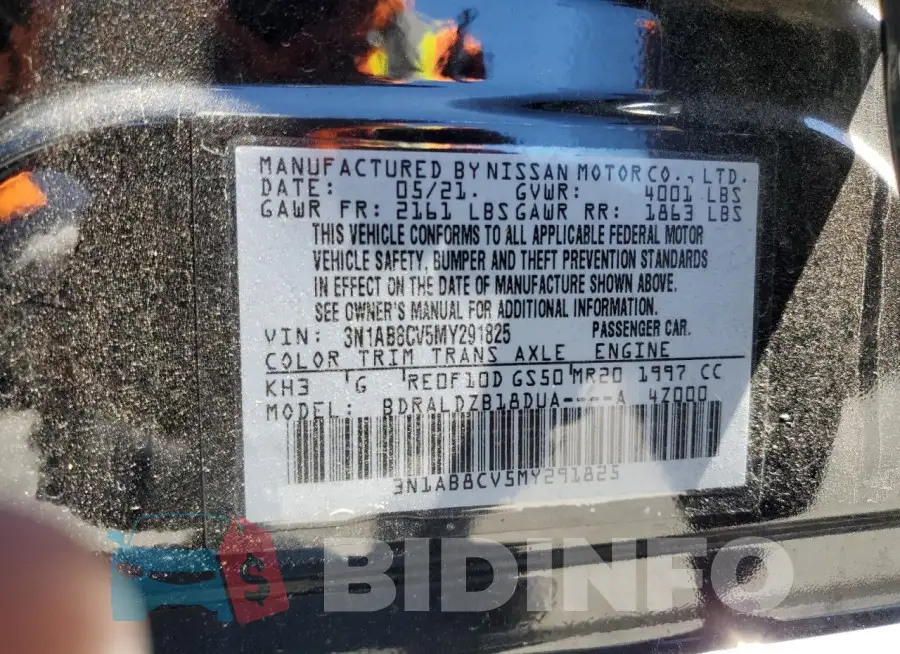 3N1AB8CV5MY291825 Photo# 12