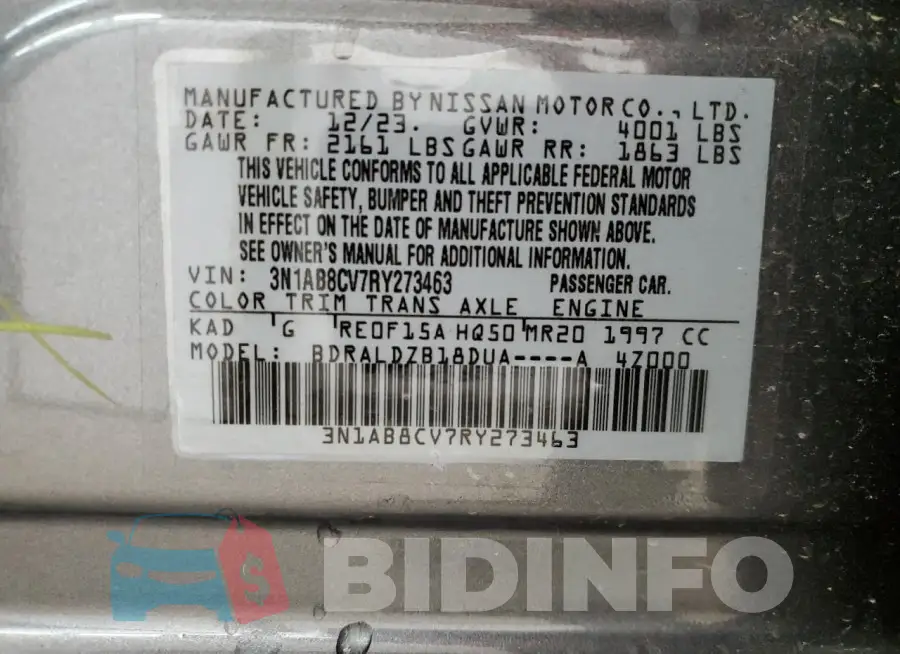 3N1AB8CV7RY273463 Photo# 13