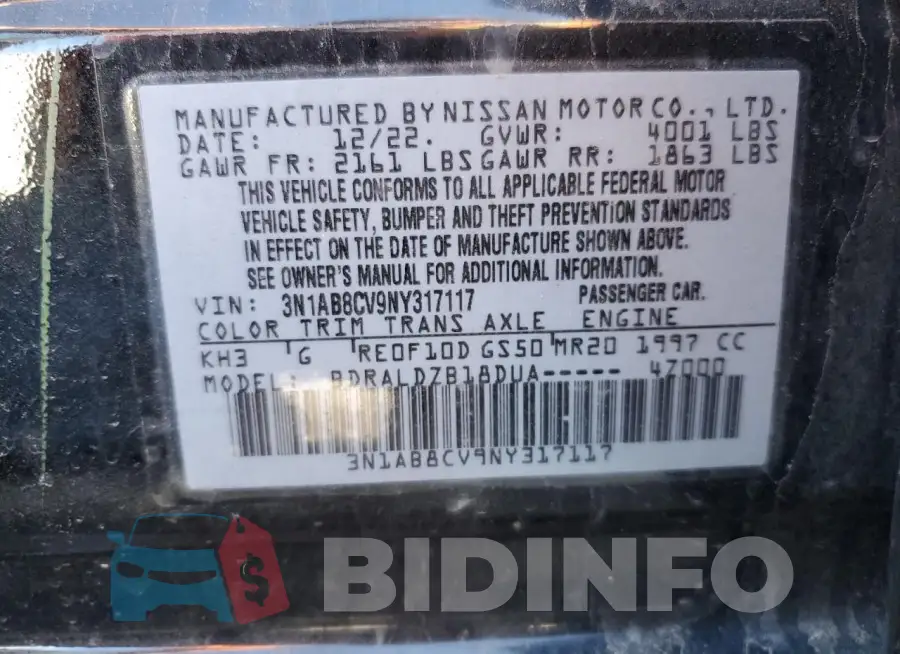 3N1AB8CV9NY317117 Photo# 12