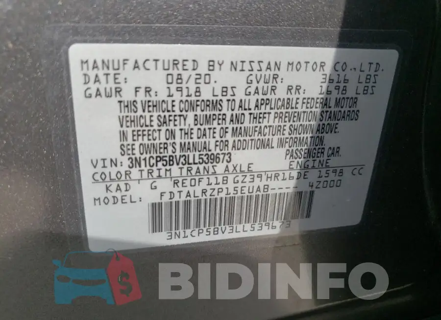 3N1CP5BV3LL539673 Photo# 13