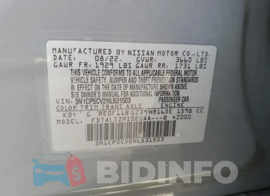 3N1CP5CV2NL531503 Photo# 13
