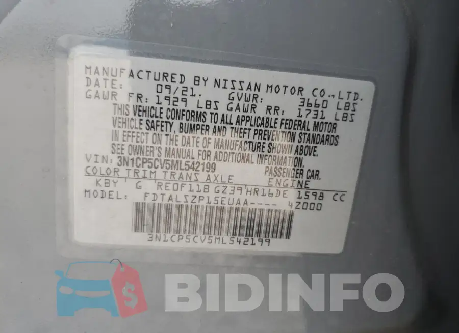 3N1CP5CV5ML542199 Photo# 13