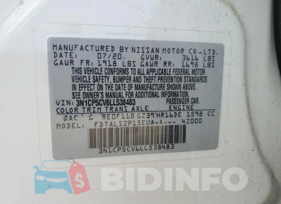 3N1CP5CV6LL538483 Photo# 12