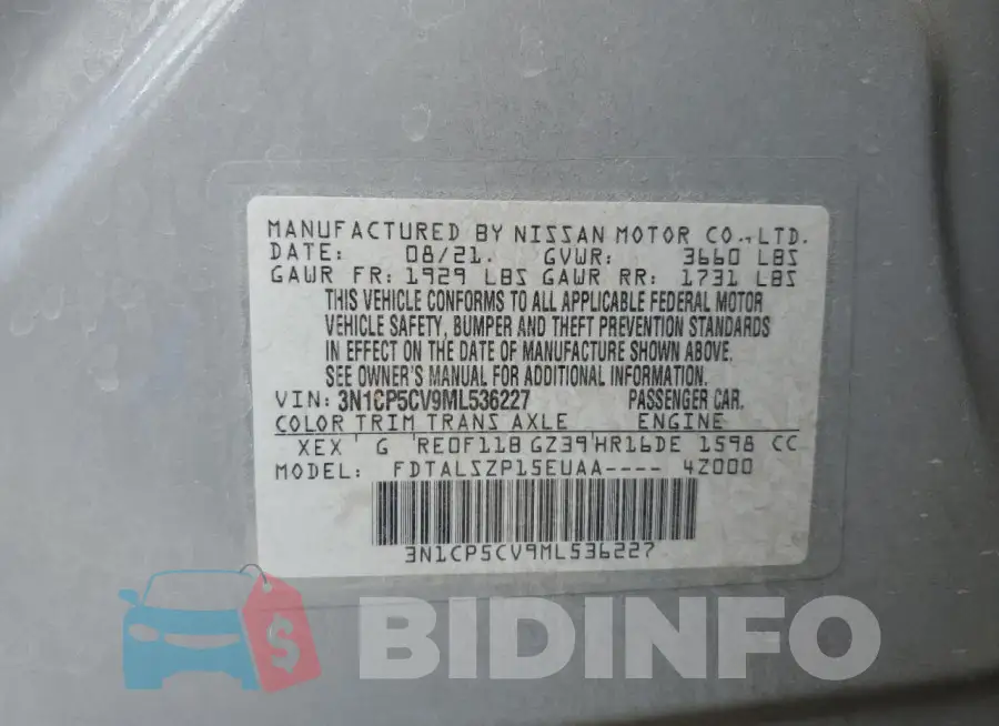 3N1CP5CV9ML536227 Photo# 14