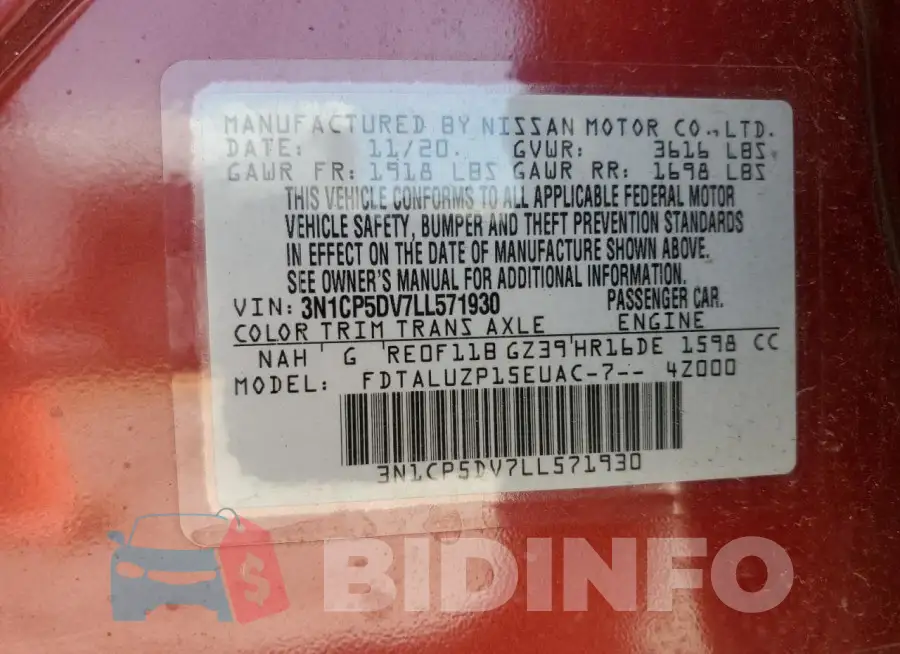 3N1CP5DV7LL571930 Photo# 13