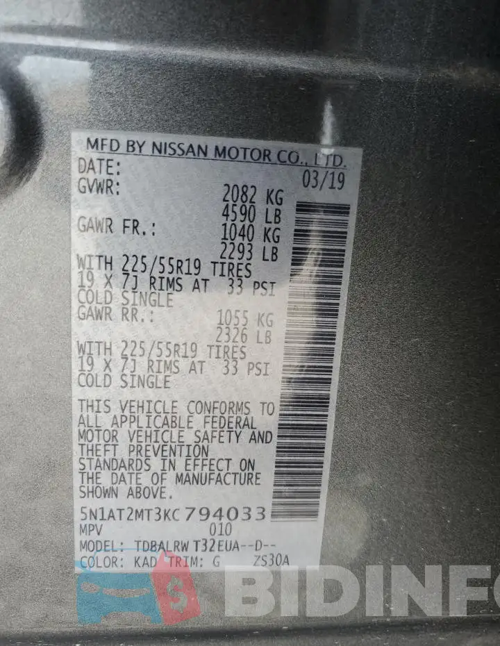 5N1AT2MT3KC794033 Photo# 13