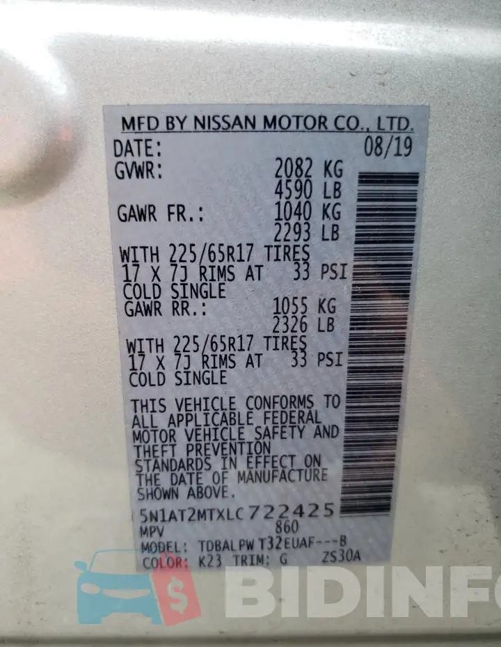 5N1AT2MTXLC722425 Photo# 14