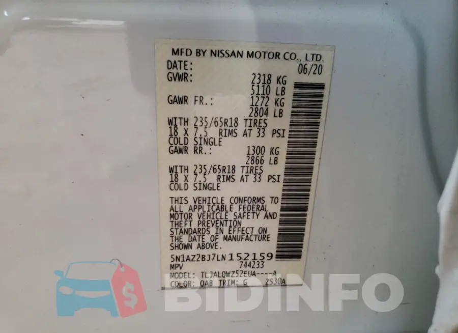 5N1AZ2BJ7LN152159 Photo# 14