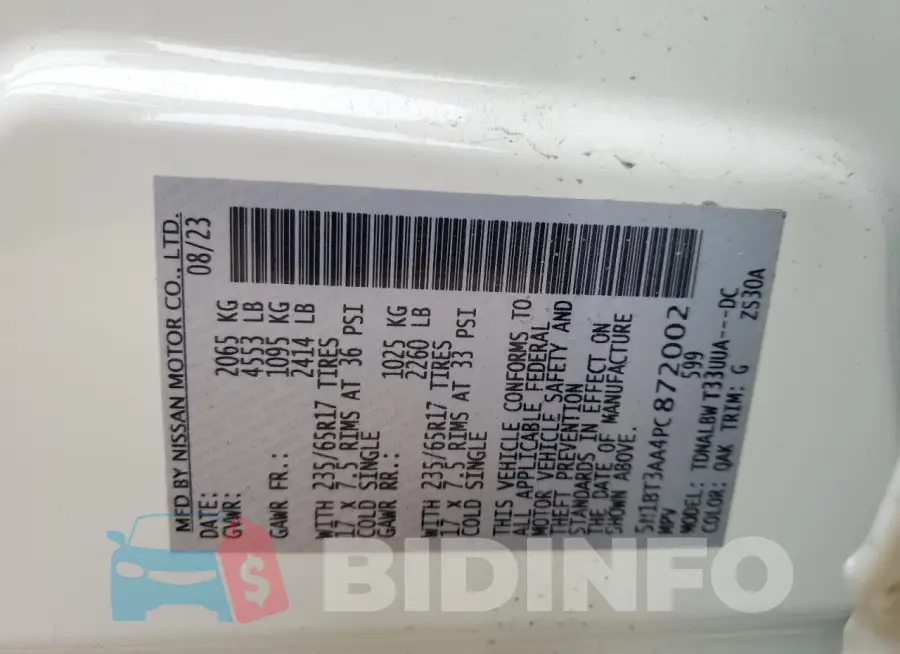 5N1BT3AA4PC872002 Photo# 12