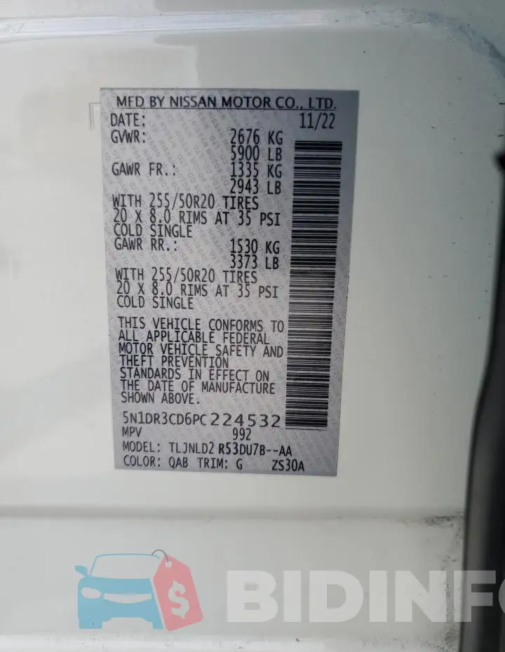 5N1DR3CD6PC224532 Photo# 13