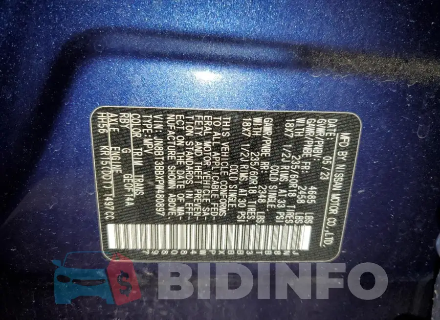 JN8BT3BBXPW480897 Photo# 14
