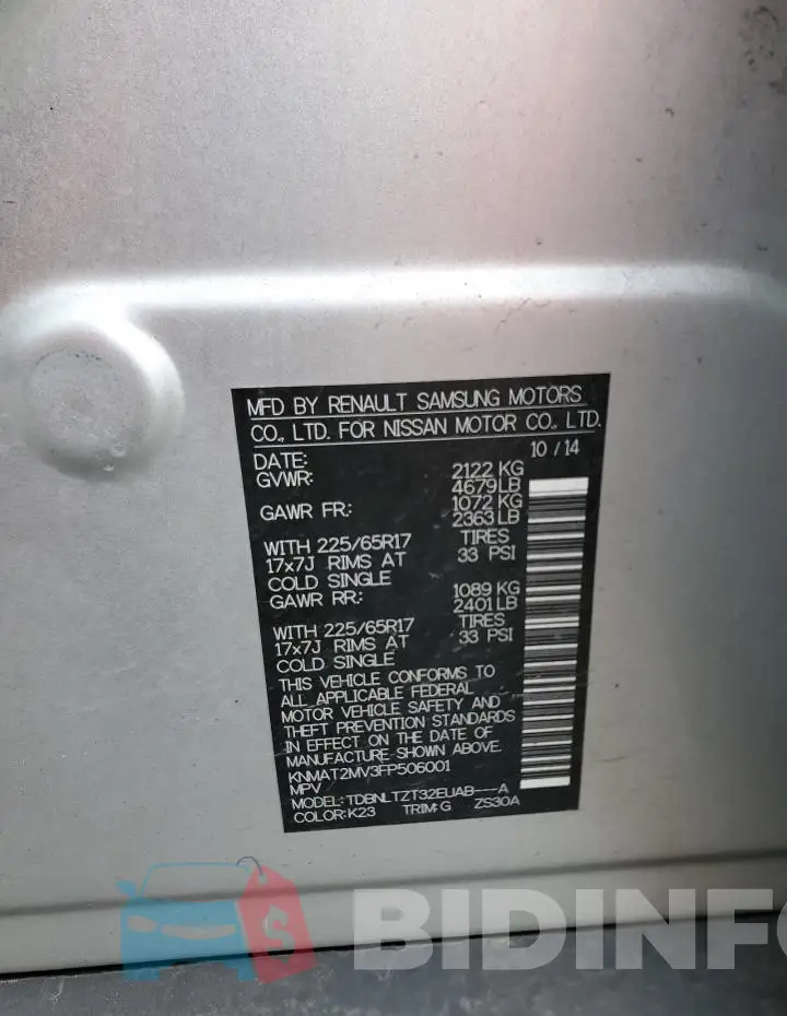 KNMAT2MV3FP506001 Photo# 13