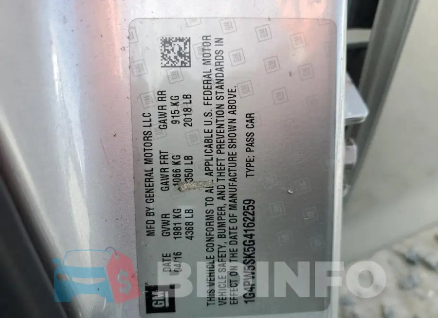 1G4PW5SK5G4162259 Photo# 13