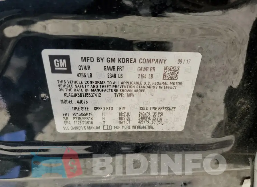 KL4CJASB1JB537412 Photo# 13