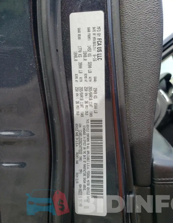 1C4RDJDG9GC477222 Photo# 13