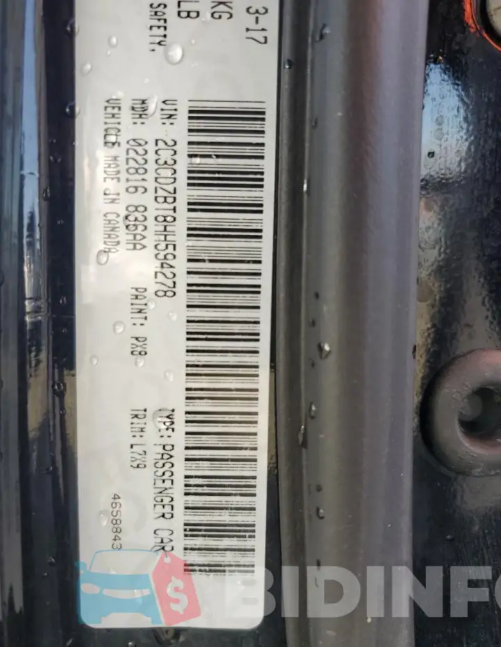 2C3CDZBT8HH594278 Photo# 12
