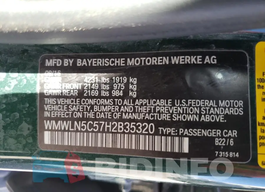 WMWLN5C57H2B35320 Photo# 12