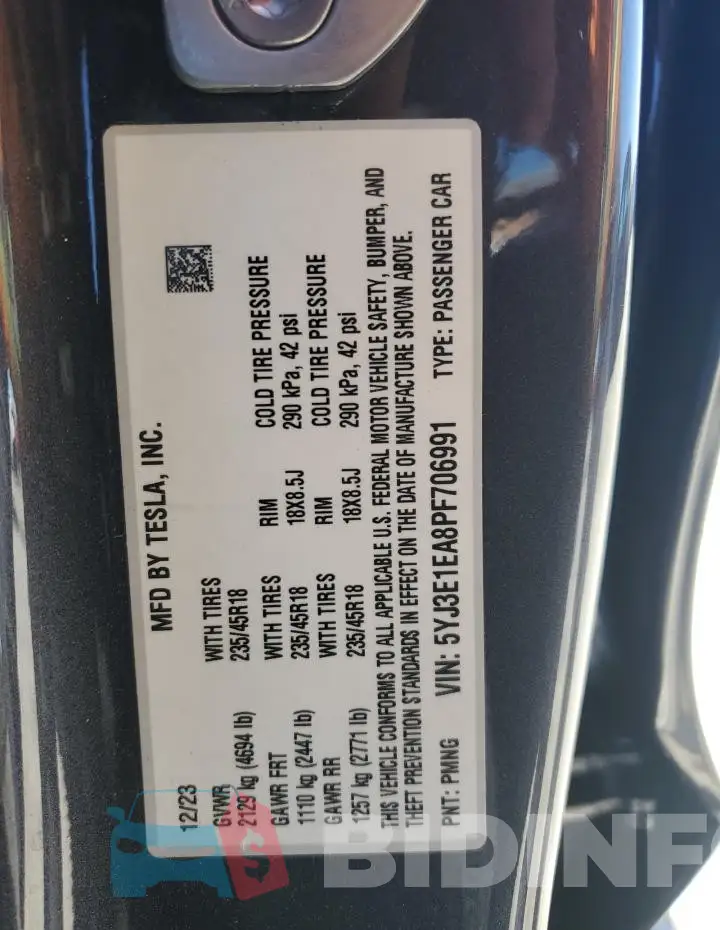 5YJ3E1EA8PF706991 Photo# 13