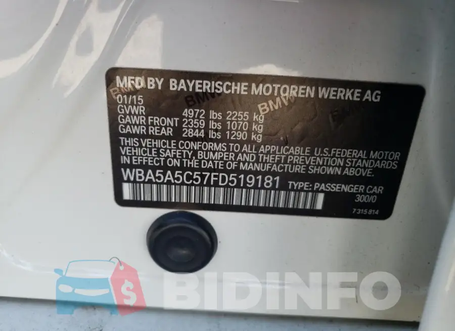 WBA5A5C57FD519181 Photo# 12