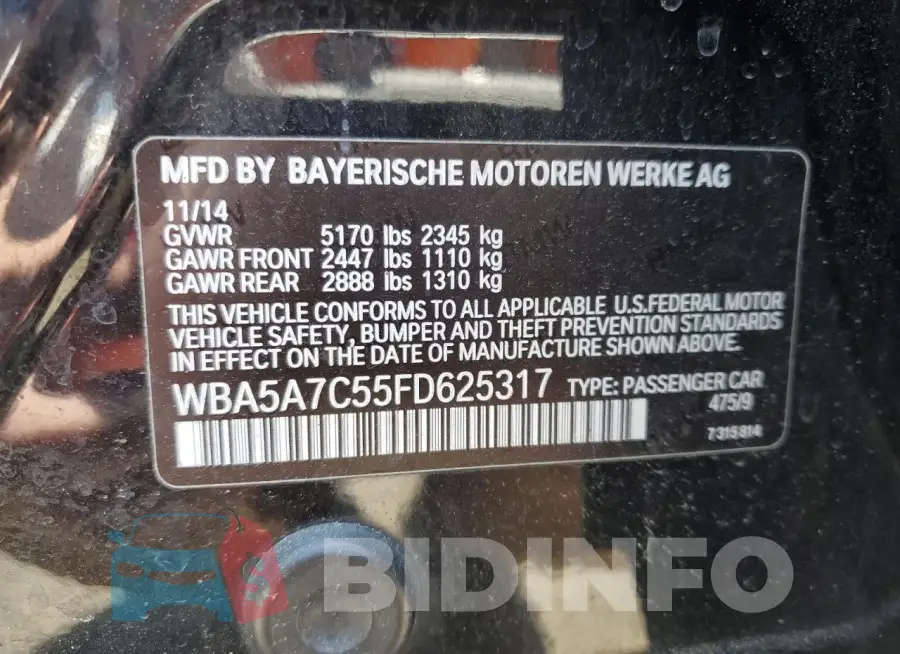WBA5A7C55FD625317 Photo# 13
