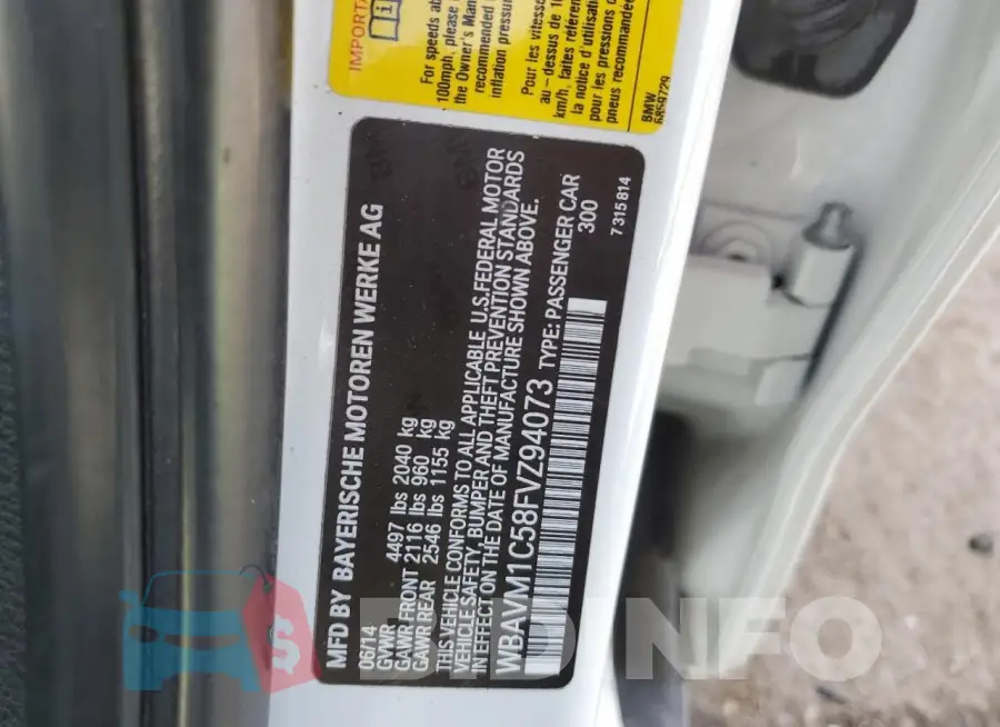 WBAVM1C58FVZ94073 Photo# 13