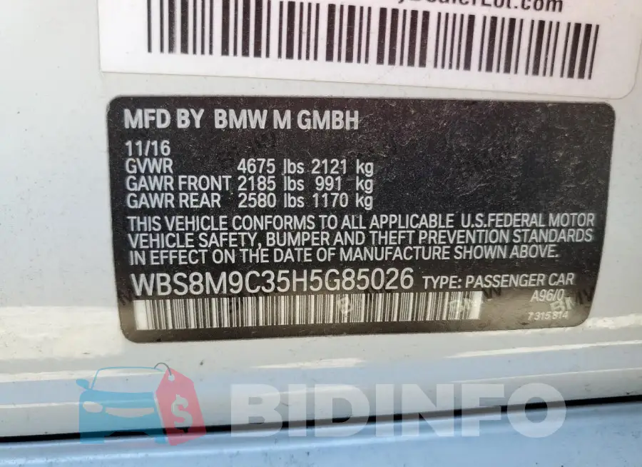 WBS8M9C35H5G85026 Photo# 12