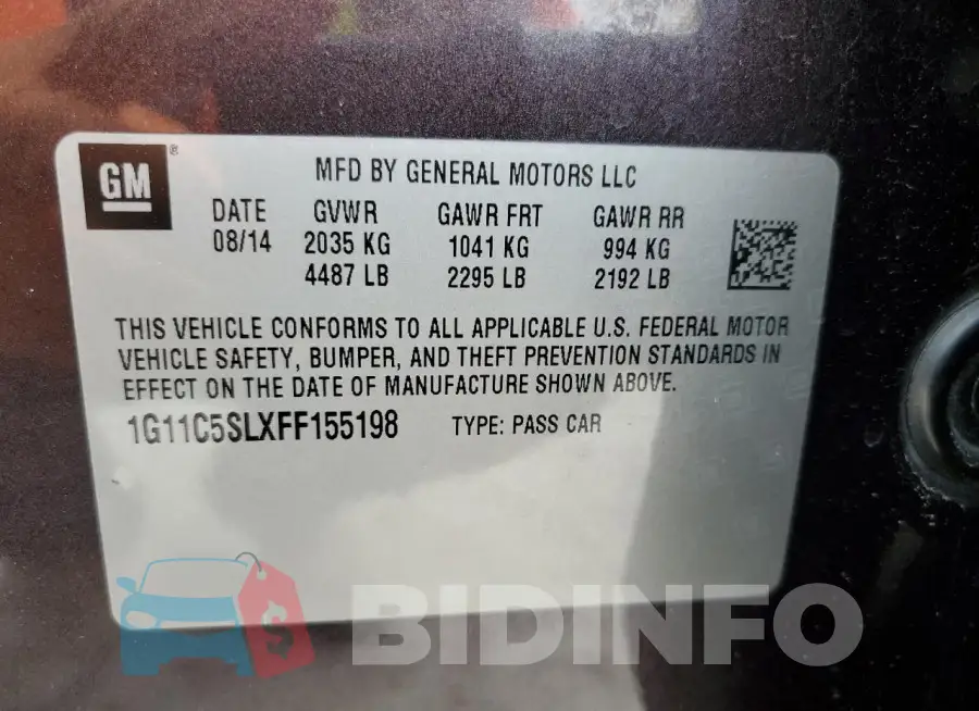 1G11C5SLXFF155198 Photo# 13