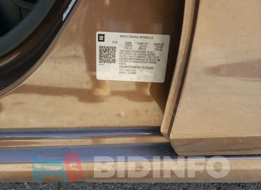 1G1BC5SM7K7137145 Photo# 12