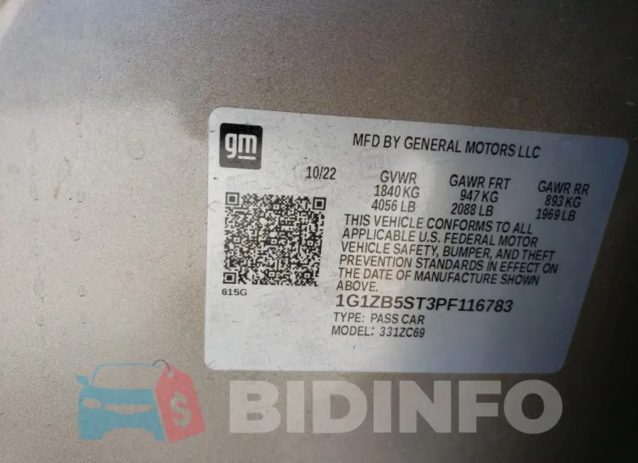 1G1ZB5ST3PF116783 Photo# 13