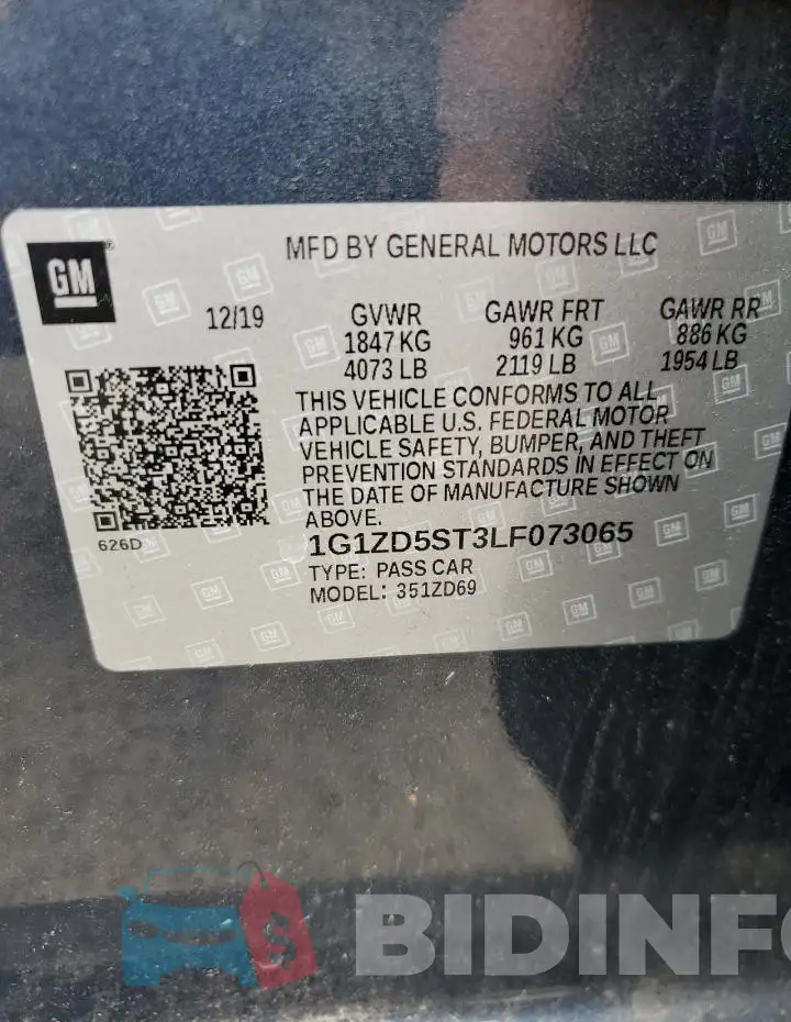 1G1ZD5ST3LF073065 Photo# 12