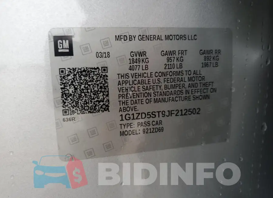 1G1ZD5ST9JF212502 Photo# 12